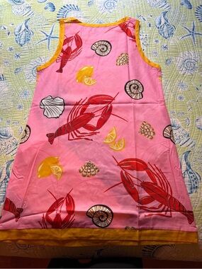 Women’s Pink Mini Dress with Red Lobster Print by